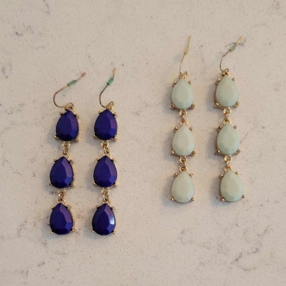 Two (2) Pairs of Triple Tier Dangle Earrings